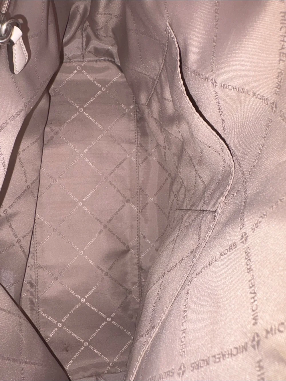 Pre loved / lightly used Michael Kors Cream Signature Braided-Handle Hobo